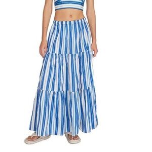 NWT Sz XL SOLID & STRIPED Addison Tiered Cover-up Skirt